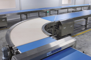 Fully Automatic 180/90 Degree Curve Cooling Conveyor For Food Industry(1000mm)